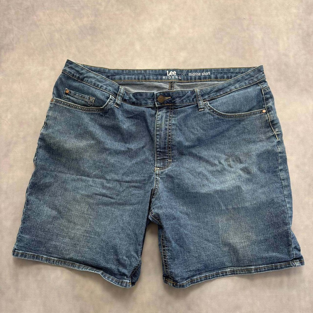 Lee Riders Denim‎ Shorts Womens 20M Blue Excellent Midrise Stretch Jean Shorts